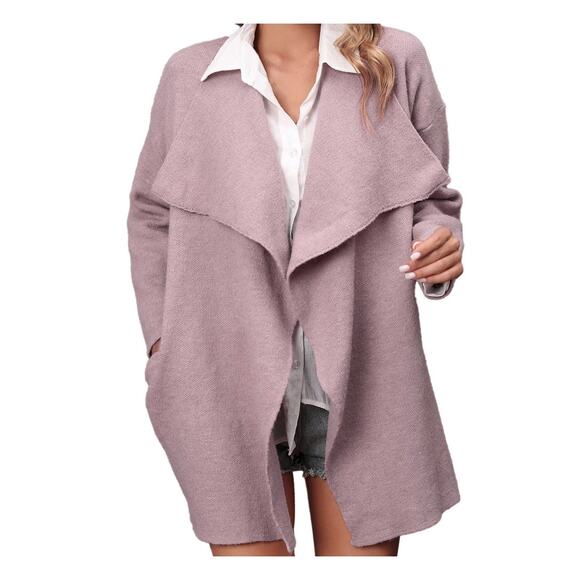Staccato Pink Waterfall Cardigan with Pockets Medium - Picture 1 of 9